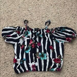 Ambiance floral off shoulder crop top